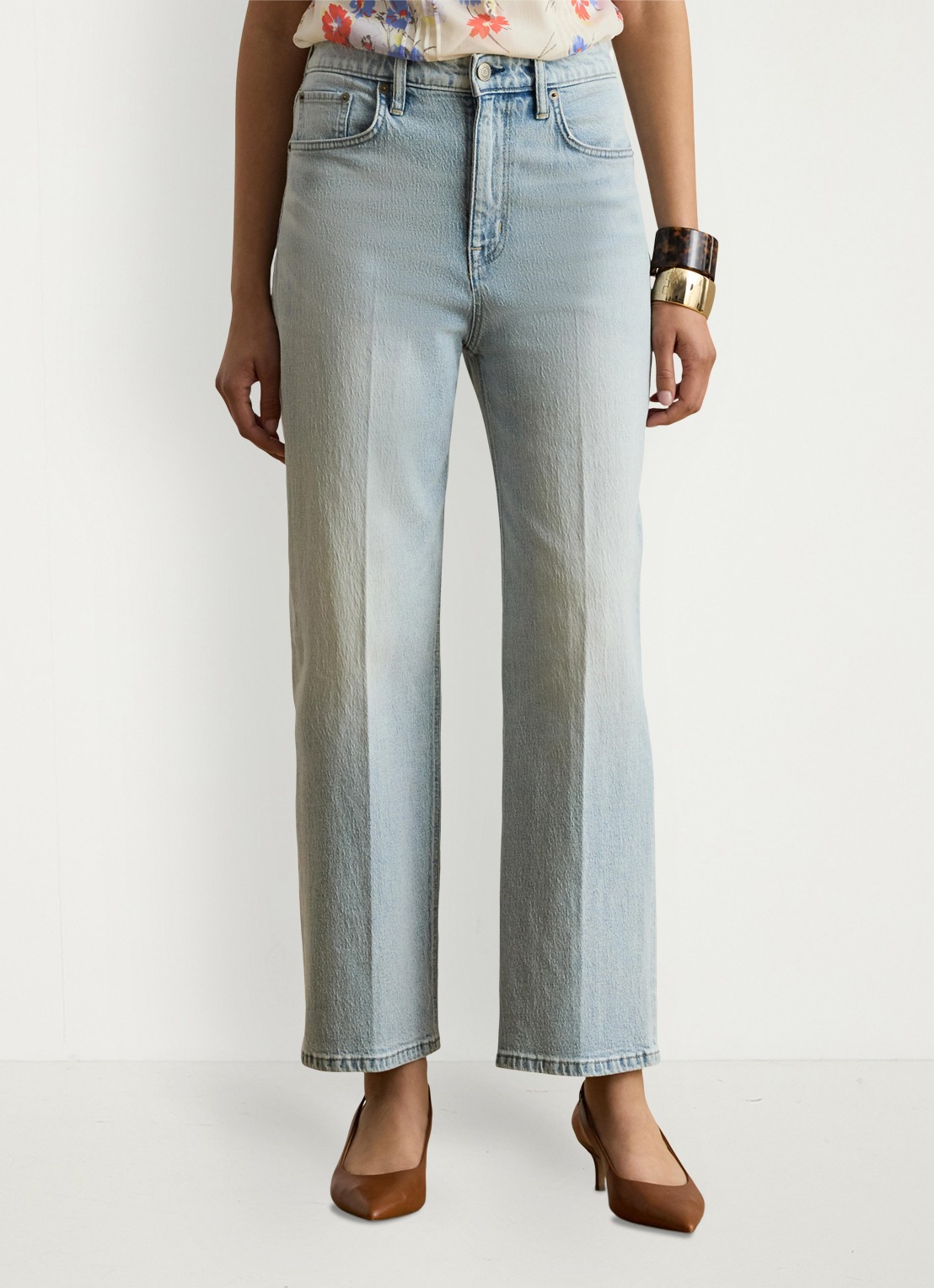 Ralph Lauren High waist bootcut jeans met lichte wassing - detail 2 arilee wash