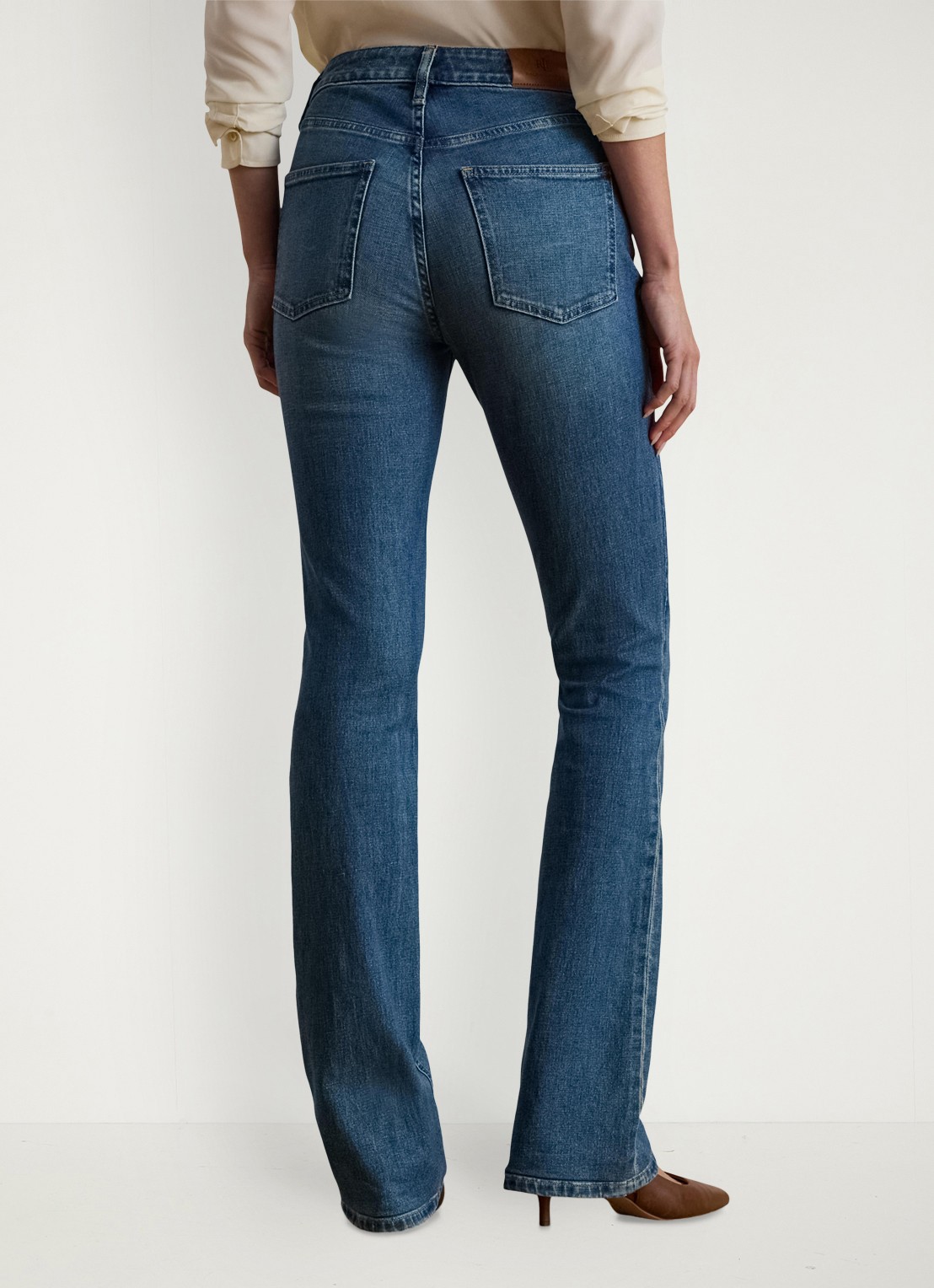 Ralph Lauren High waist bootcut jeans met medium wassing  - achterkant 4 indigo