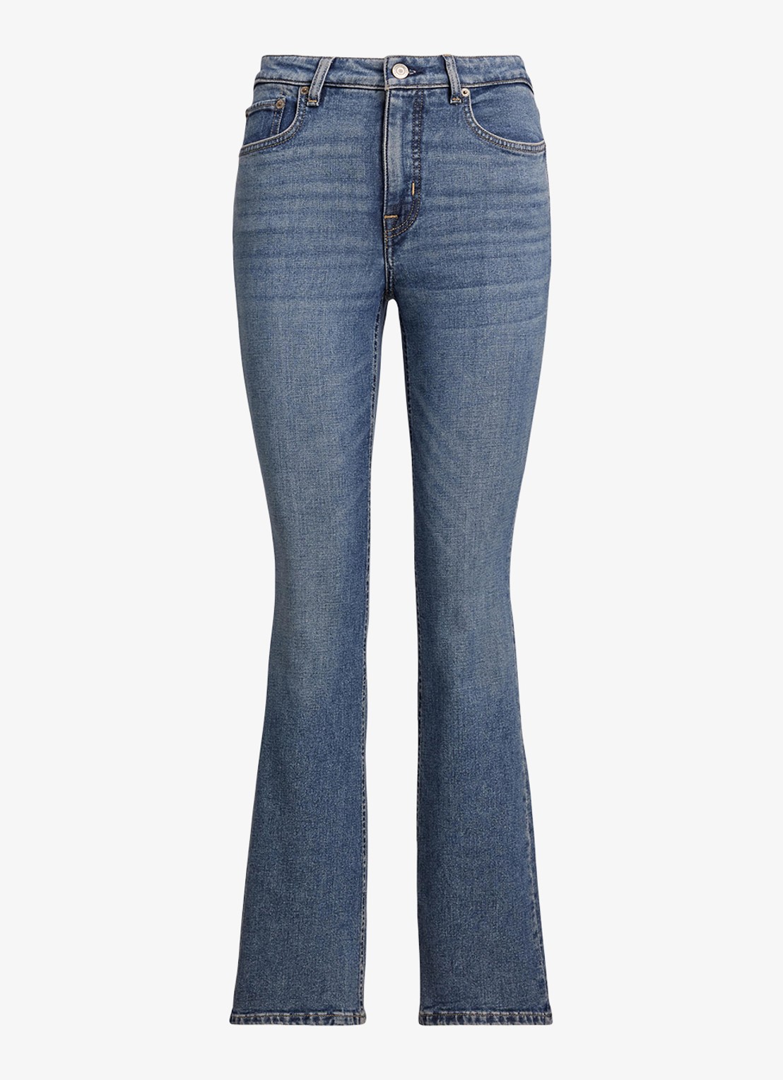 Ralph Lauren High waist bootcut jeans met medium wassing  - voorkant indigo