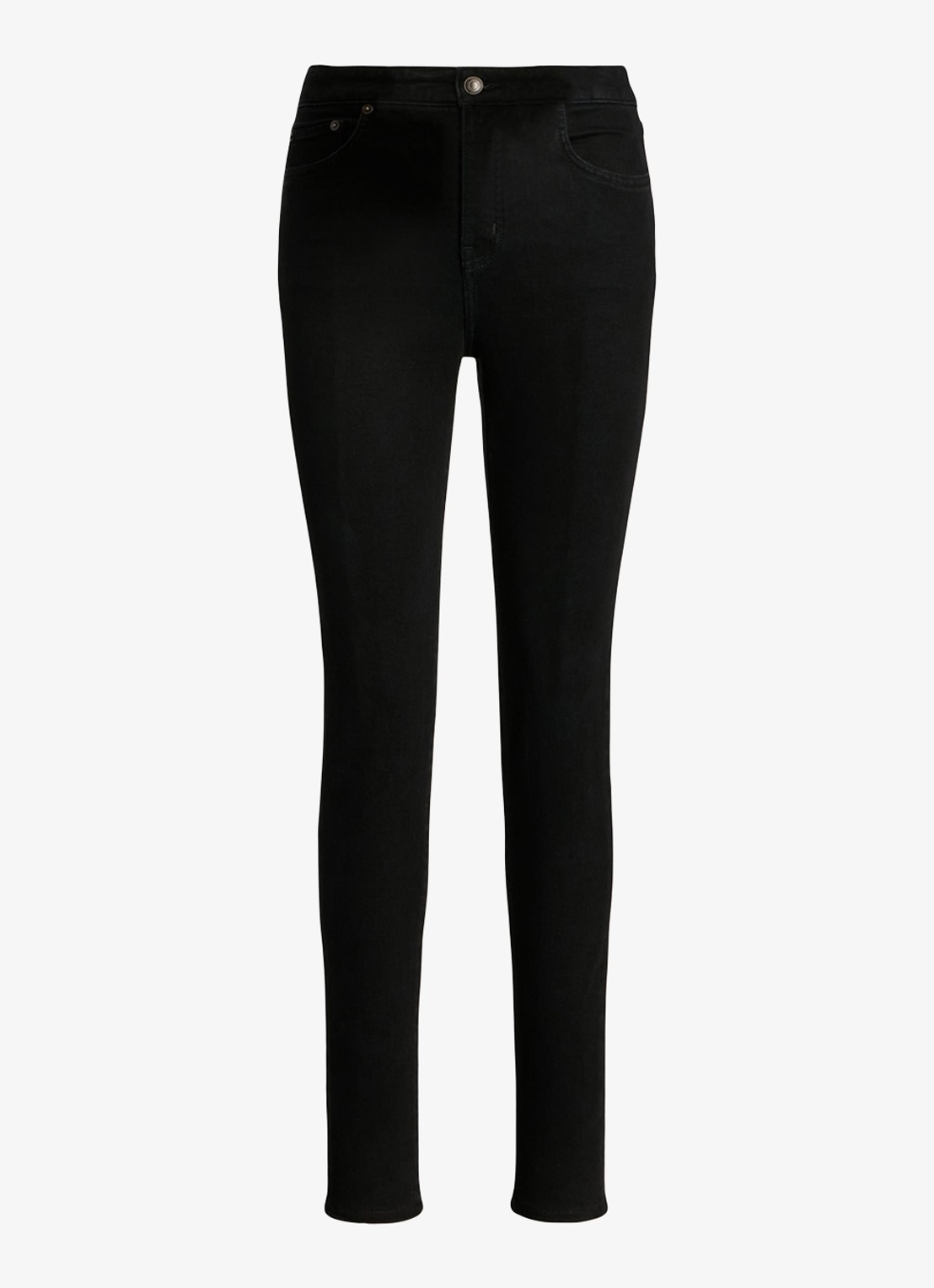 Ralph Lauren High waist cropped skinny jeans met gekleurde wassing - voorkant 3 zwart