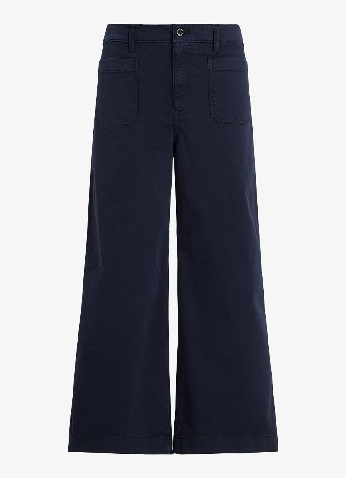 Ralph Lauren High waist flaired fit cropped chino met steekzakken - voorkant 4 lauren navy / blauw