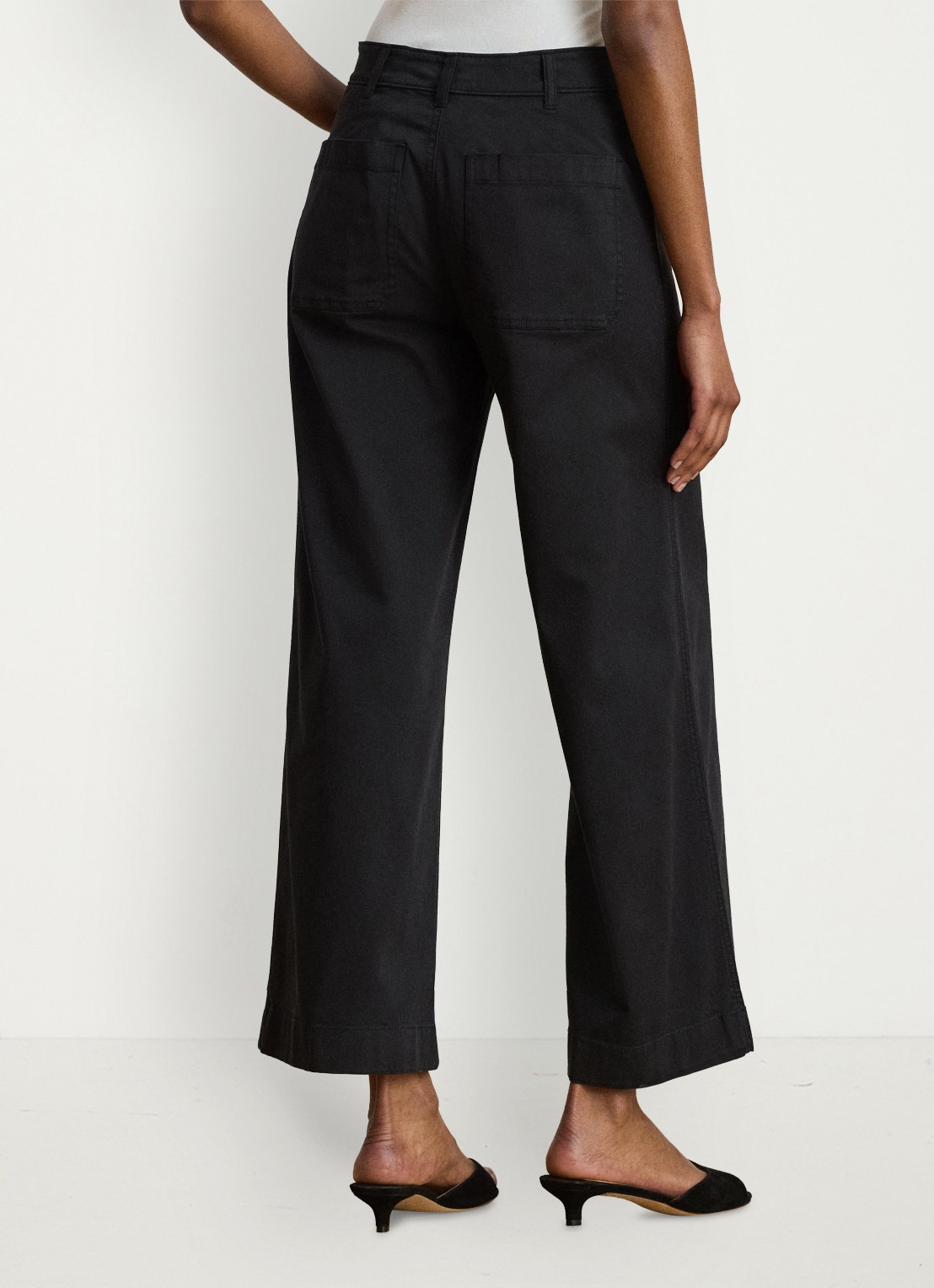 Ralph Lauren High waist flaired fit cropped chino met steekzakken - achterkant 3 zwart