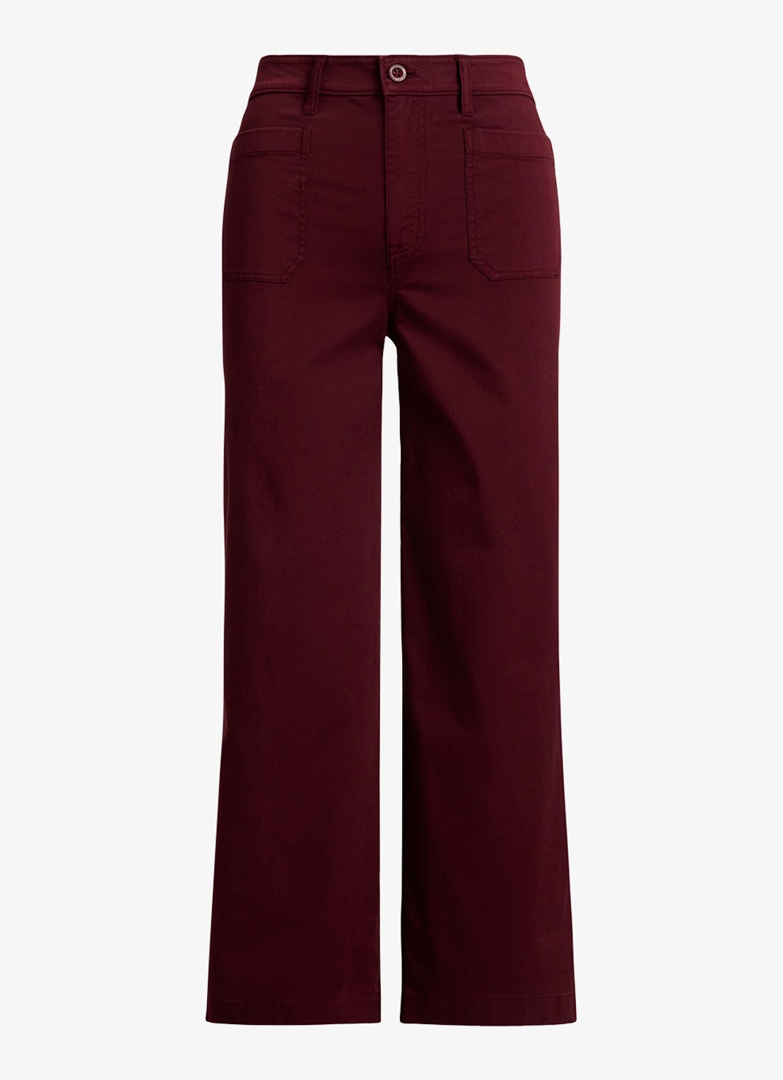 Ralph Lauren High waist flaired fit cropped chino met steekzakken - voorkant 3 dark garnet / bordeauxrood