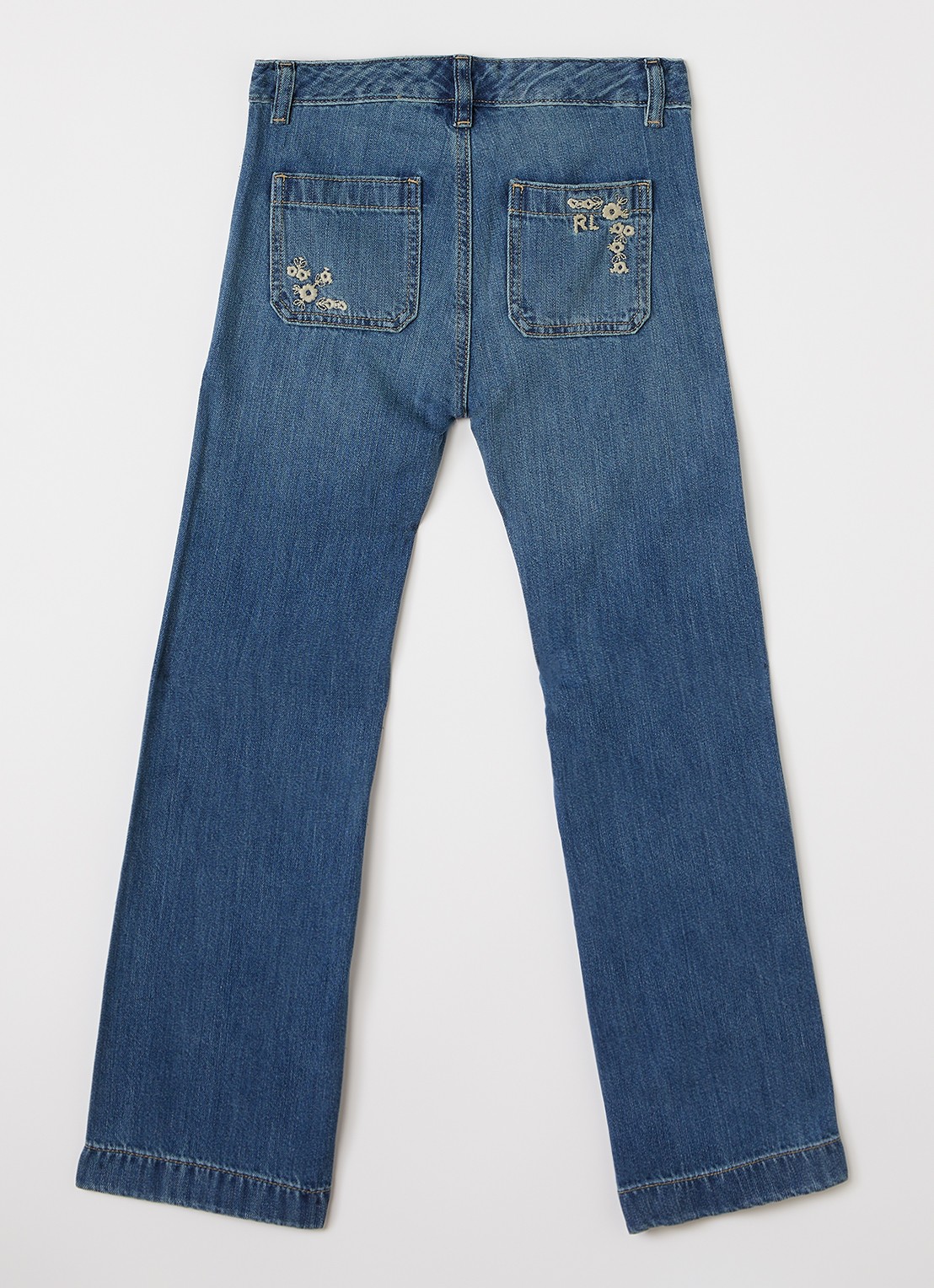Ralph Lauren High waist flared jeans met donkere wassing  - voorkant 2 indigo
