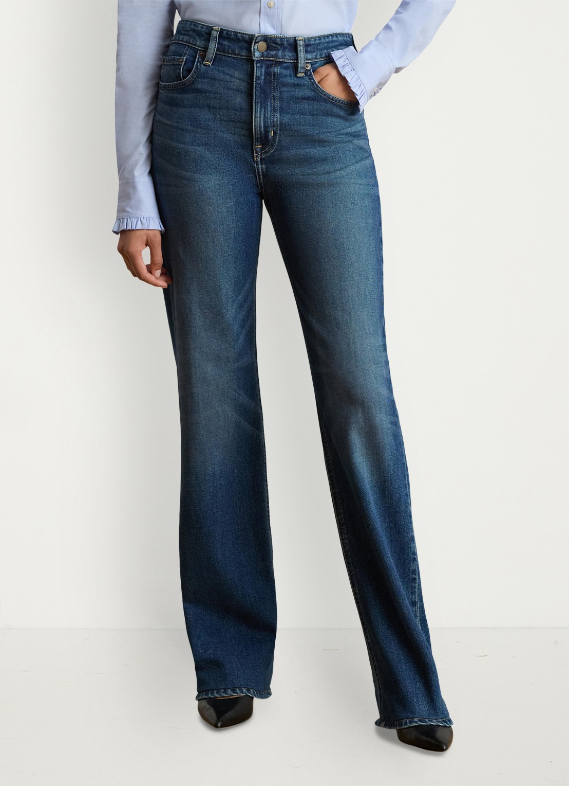 Ralph Lauren High waist flared jeans met donkere wassing - detail 3 maxen wash / indigo