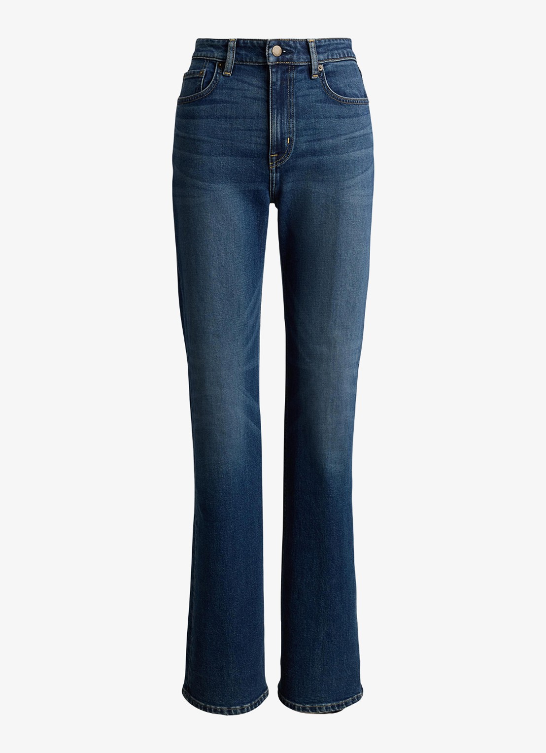Ralph Lauren High waist flared jeans met donkere wassing - voorkant maxen wash / indigo