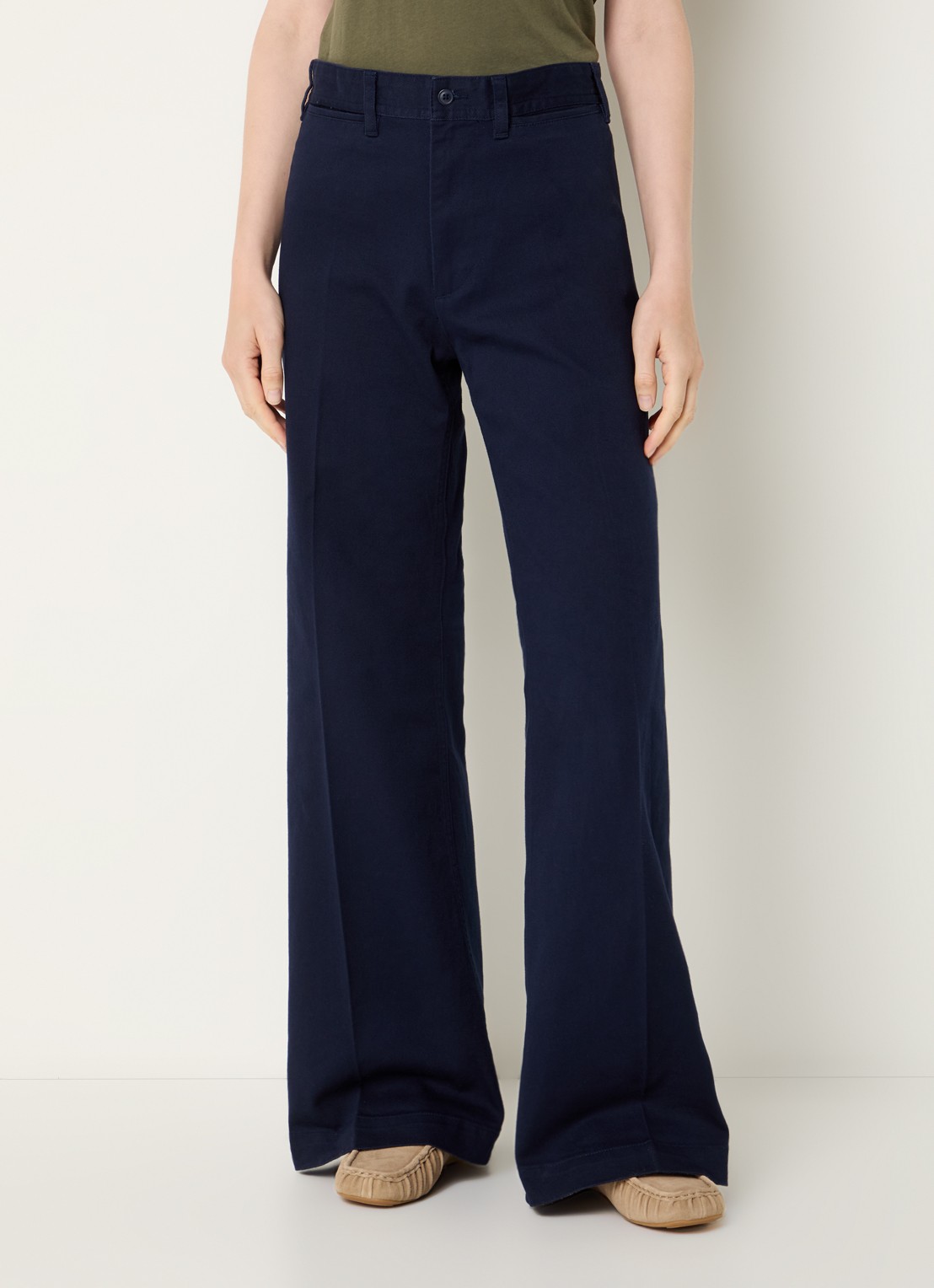 Ralph Lauren High waist flared jeans met gekleurde wassing - detail 2 donkerblauw