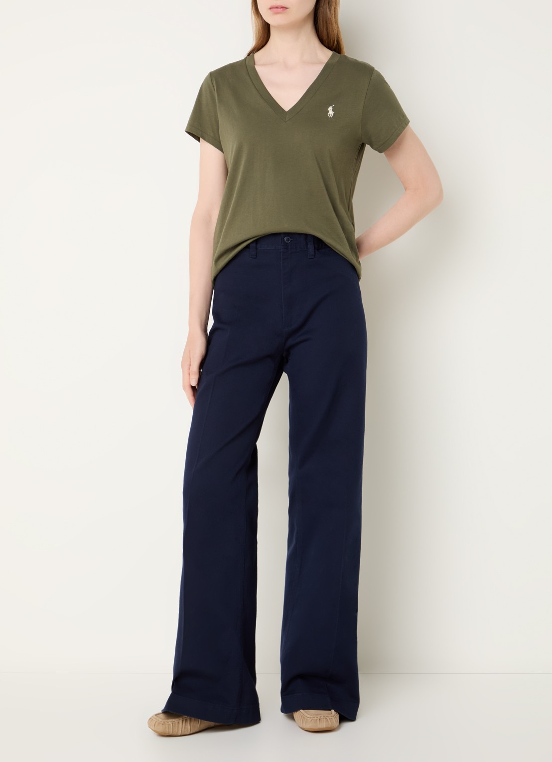 Ralph Lauren High waist flared jeans met gekleurde wassing - voorkant 4 donkerblauw