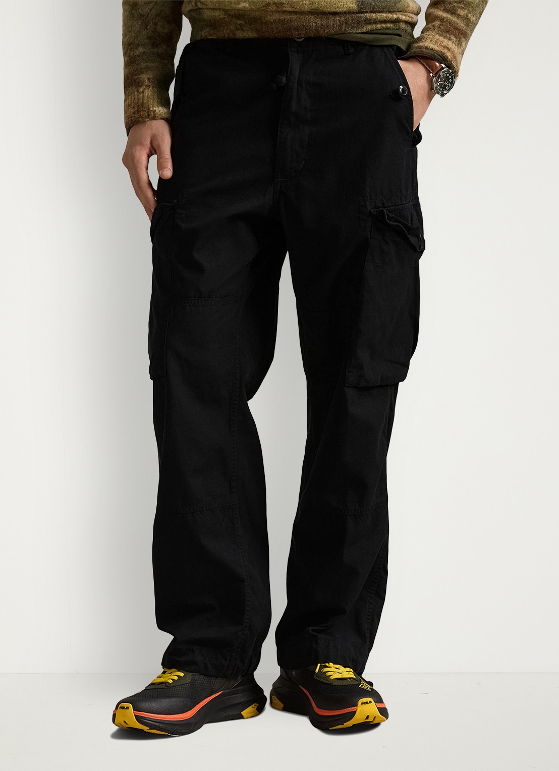 Ralph Lauren High waist loose fit cargobroek - detail 4 polo black / zwart