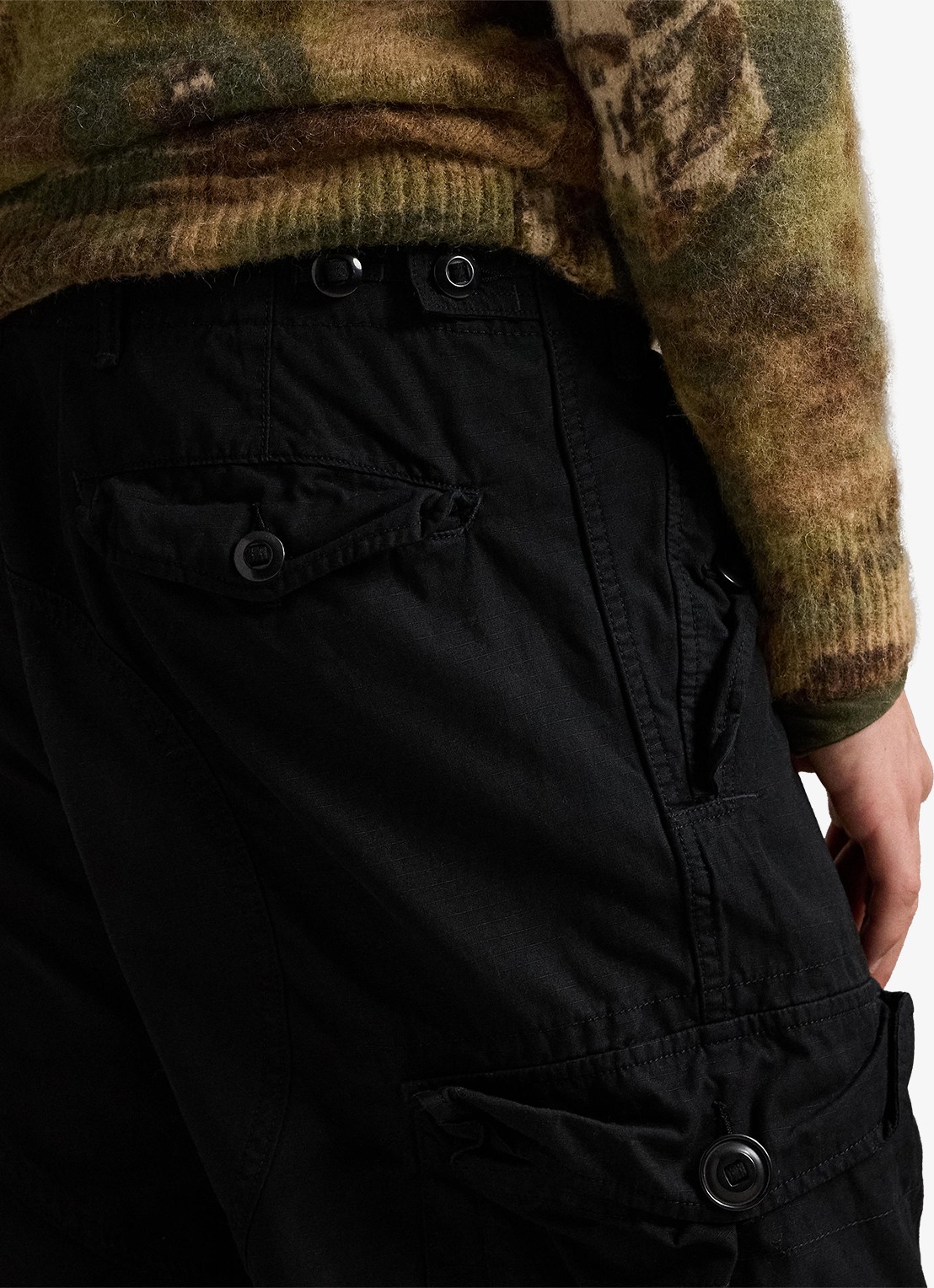 Ralph Lauren High waist loose fit cargobroek - detail 5 polo black / zwart