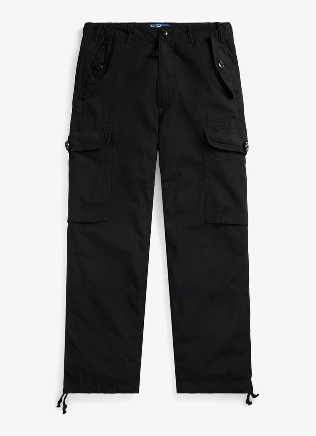 Ralph Lauren High waist loose fit cargobroek - voorkant 2 polo black / zwart