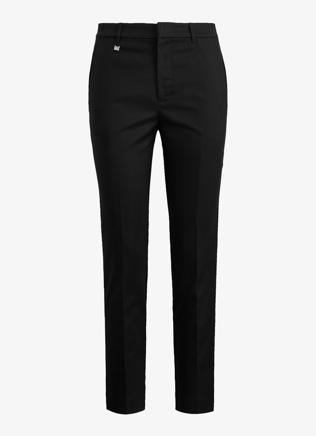 Ralph Lauren High waist slim fit cropped pantalon met steekzakken - voorkant zwart