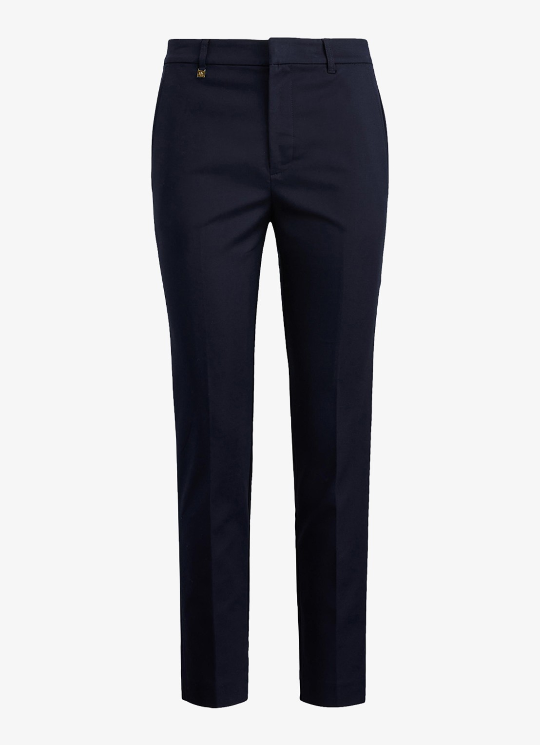 Ralph Lauren High waist slim fit cropped pantalon met steekzakken - voorkant 2 lauren navy / donkerblauw