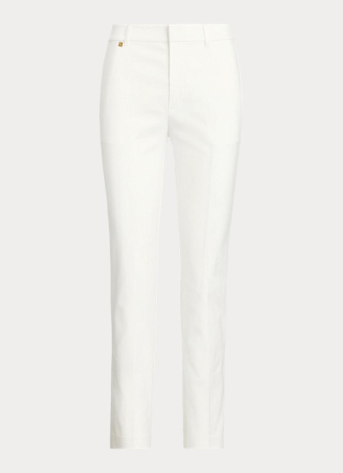 Ralph Lauren High waist slim fit cropped pantalon met steekzakken - voorkant wit
