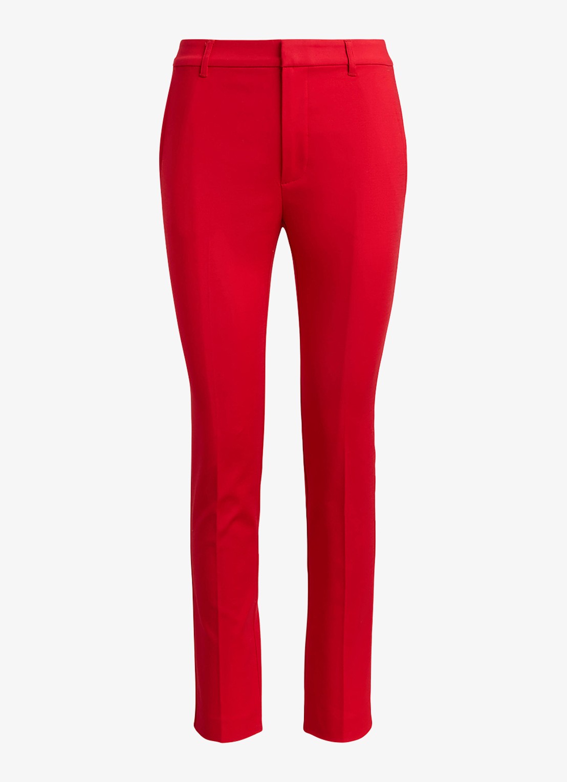 Ralph Lauren High waist slim fit cropped pantalon met steekzakken - voorkant rood