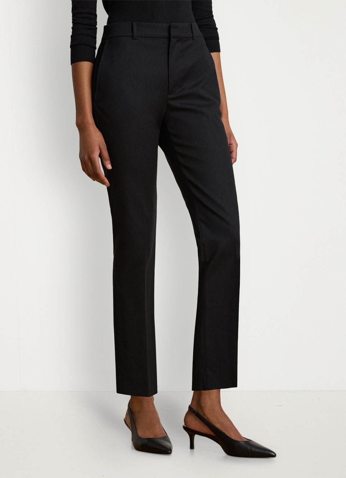 Ralph Lauren High waist slim fit pantalon met steekzakken - achterkant 3 zwart