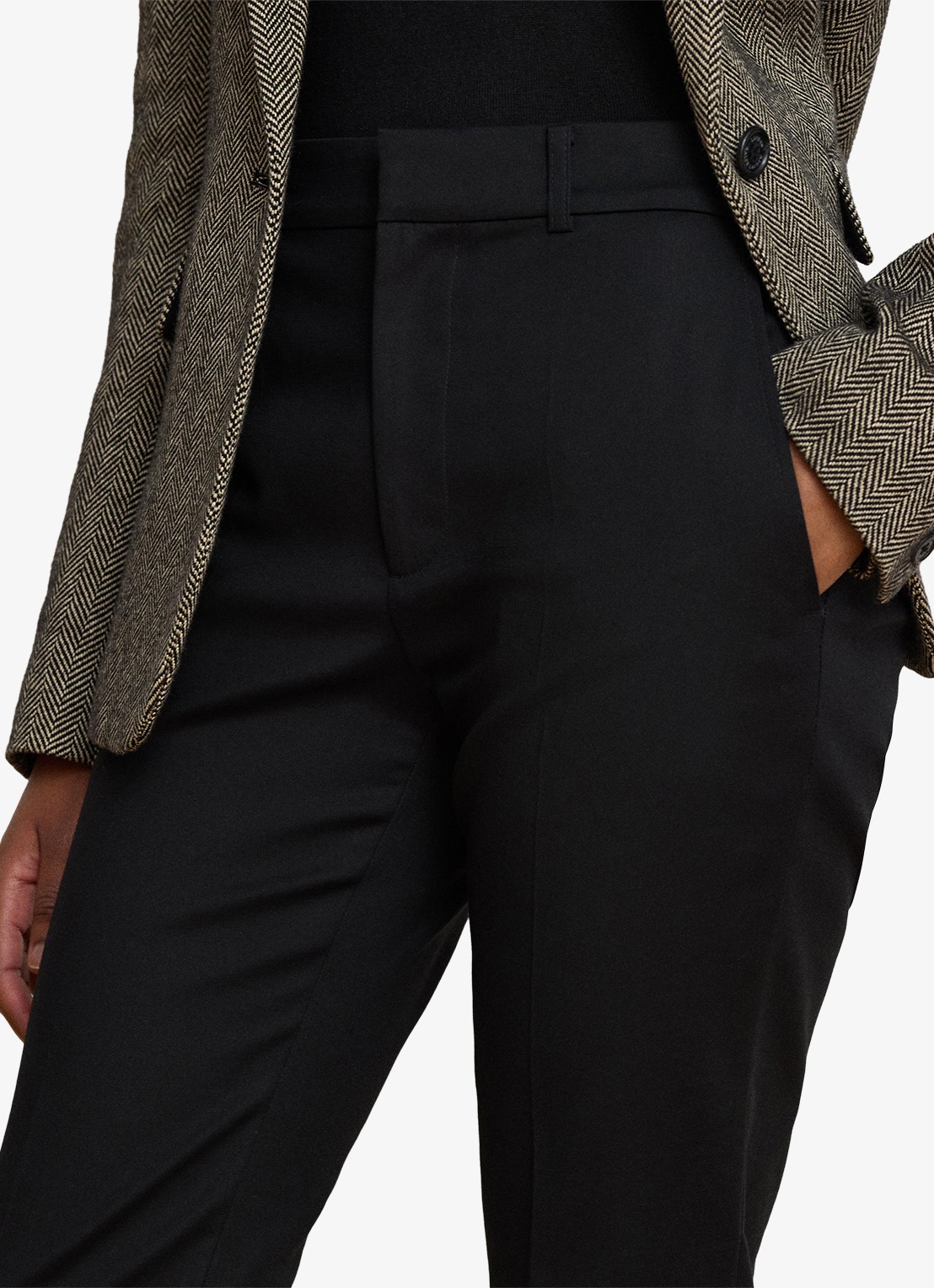Ralph Lauren High waist slim fit pantalon met steekzakken - detail 2 zwart