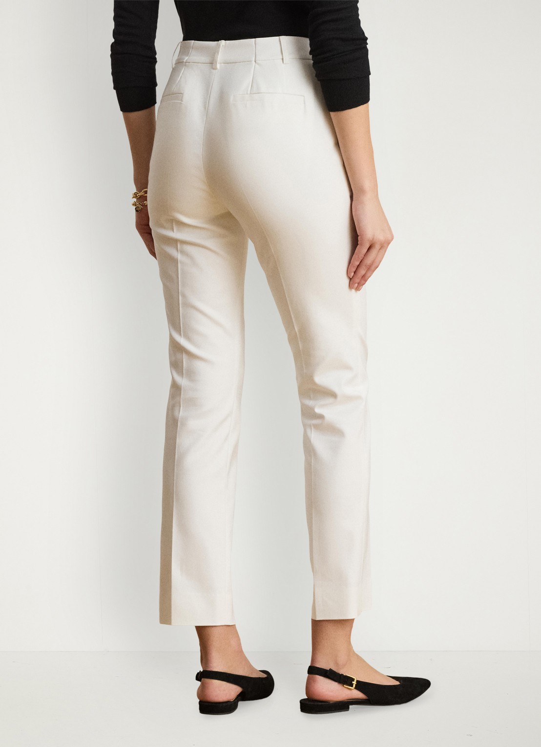 Ralph Lauren High waist slim fit pantalon met steekzakken - achterkant 5 wit