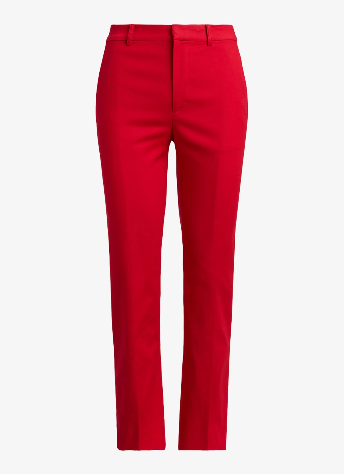 Ralph Lauren High waist slim fit pantalon met steekzakken - voorkant 4 ralph red / rood
