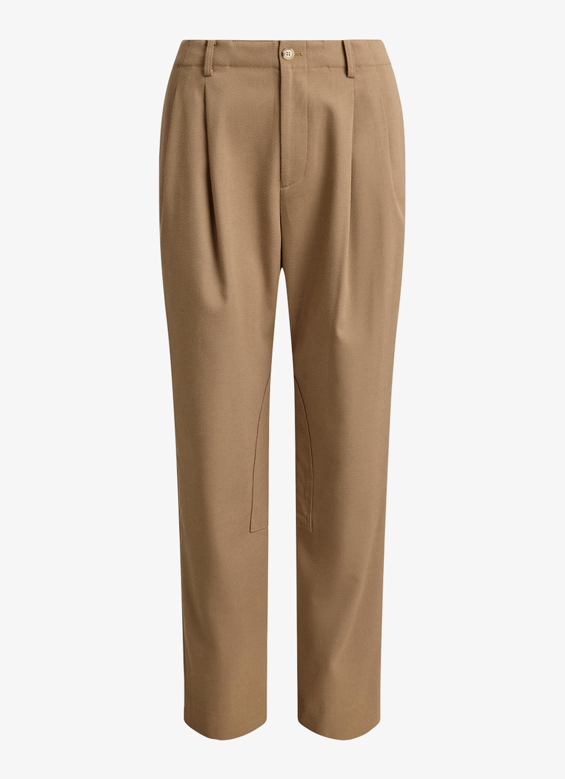 Ralph Lauren High waist slim fit pantalon met steekzakken - voorkant lauren camel / beige