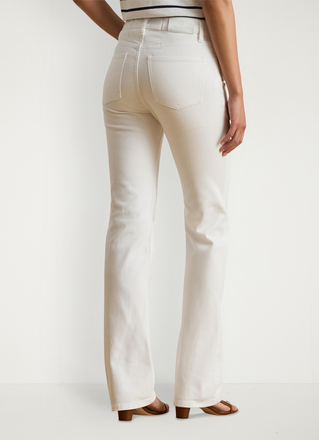 Ralph Lauren High waist straight fit jeans met steekzakken - achterkant wit