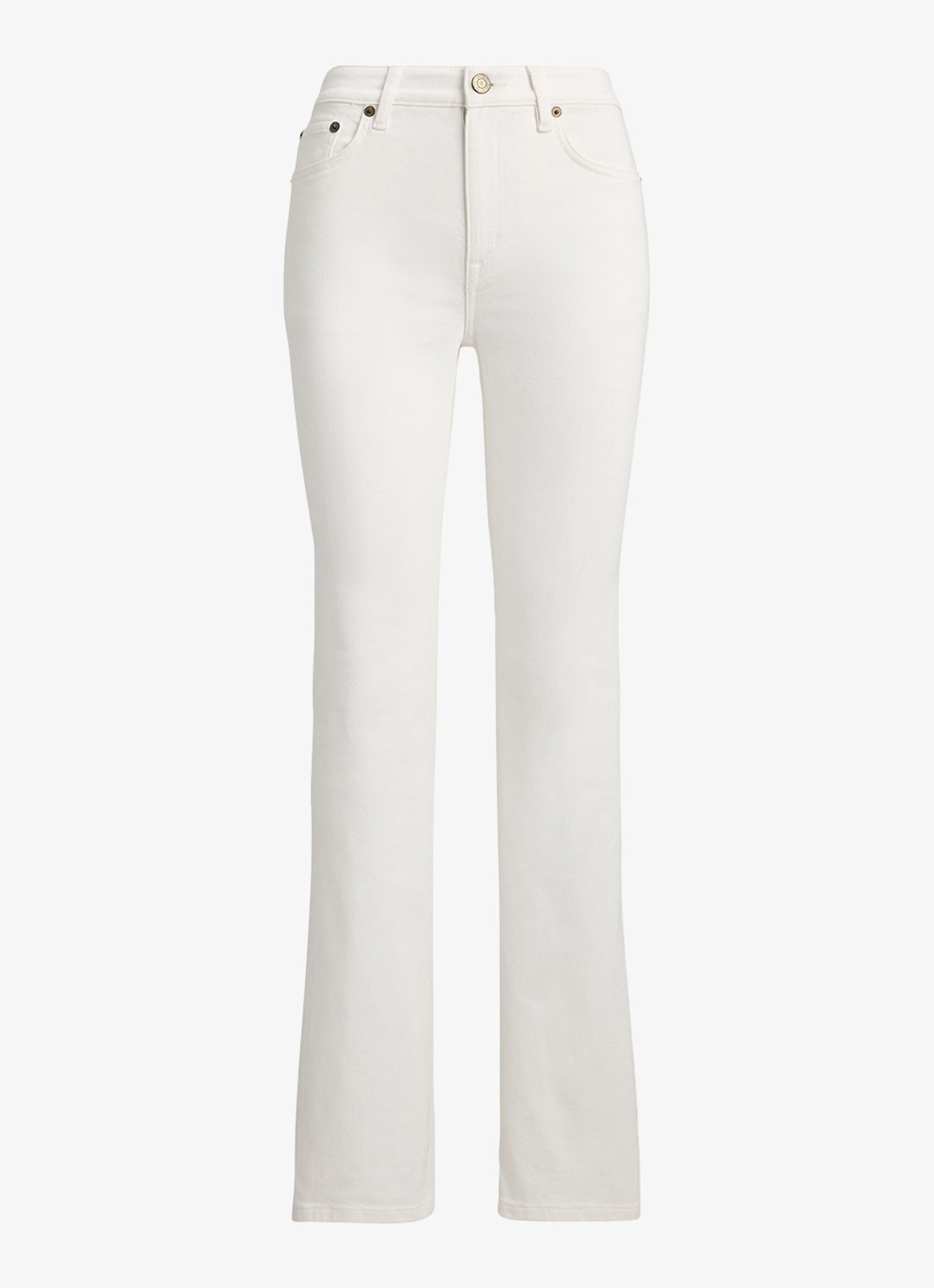 Ralph Lauren High waist straight fit jeans met steekzakken - voorkant 2 wit