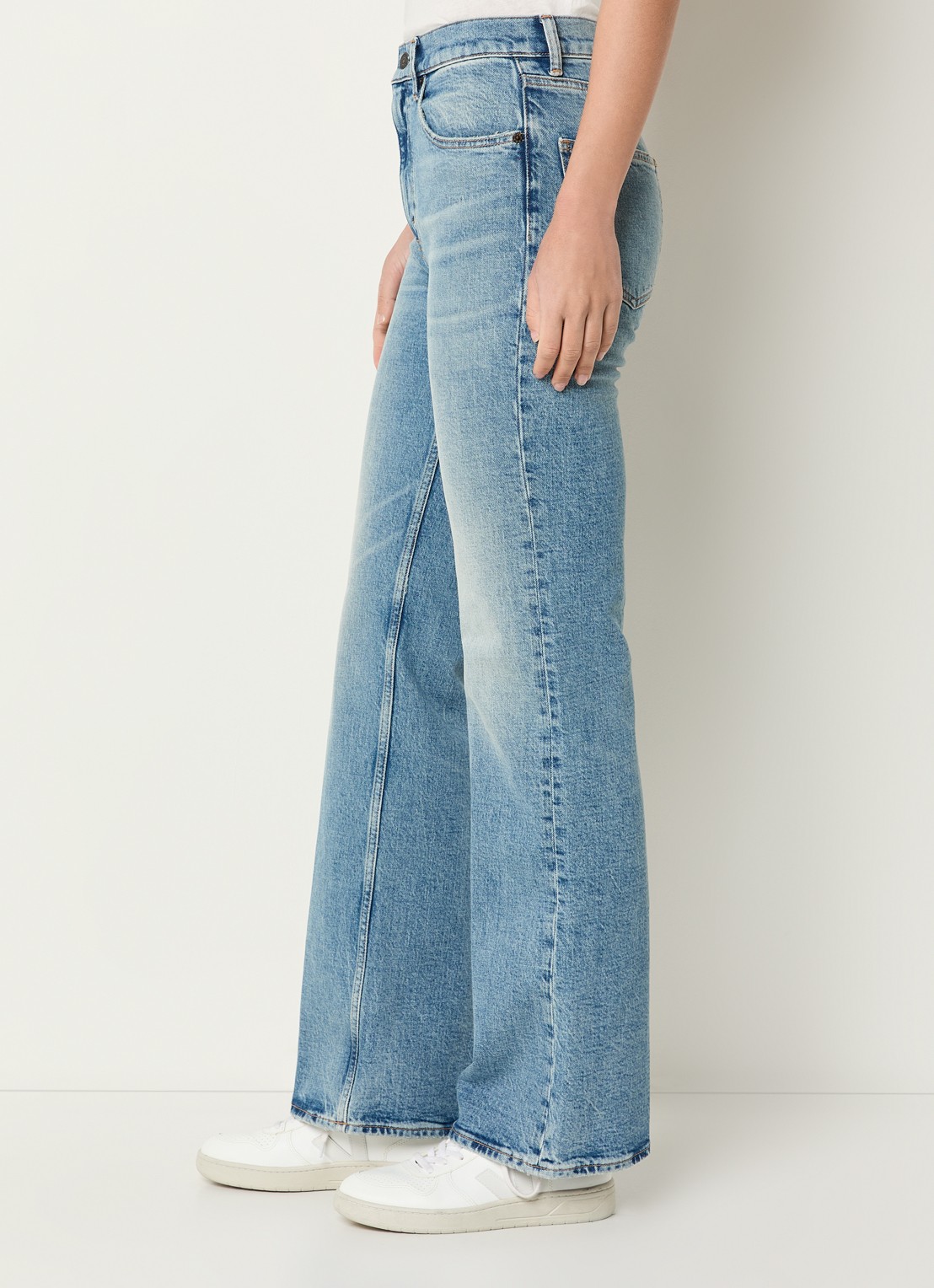 Ralph Lauren High waist straight leg jeans met lichte wassing - detail 4 indigo