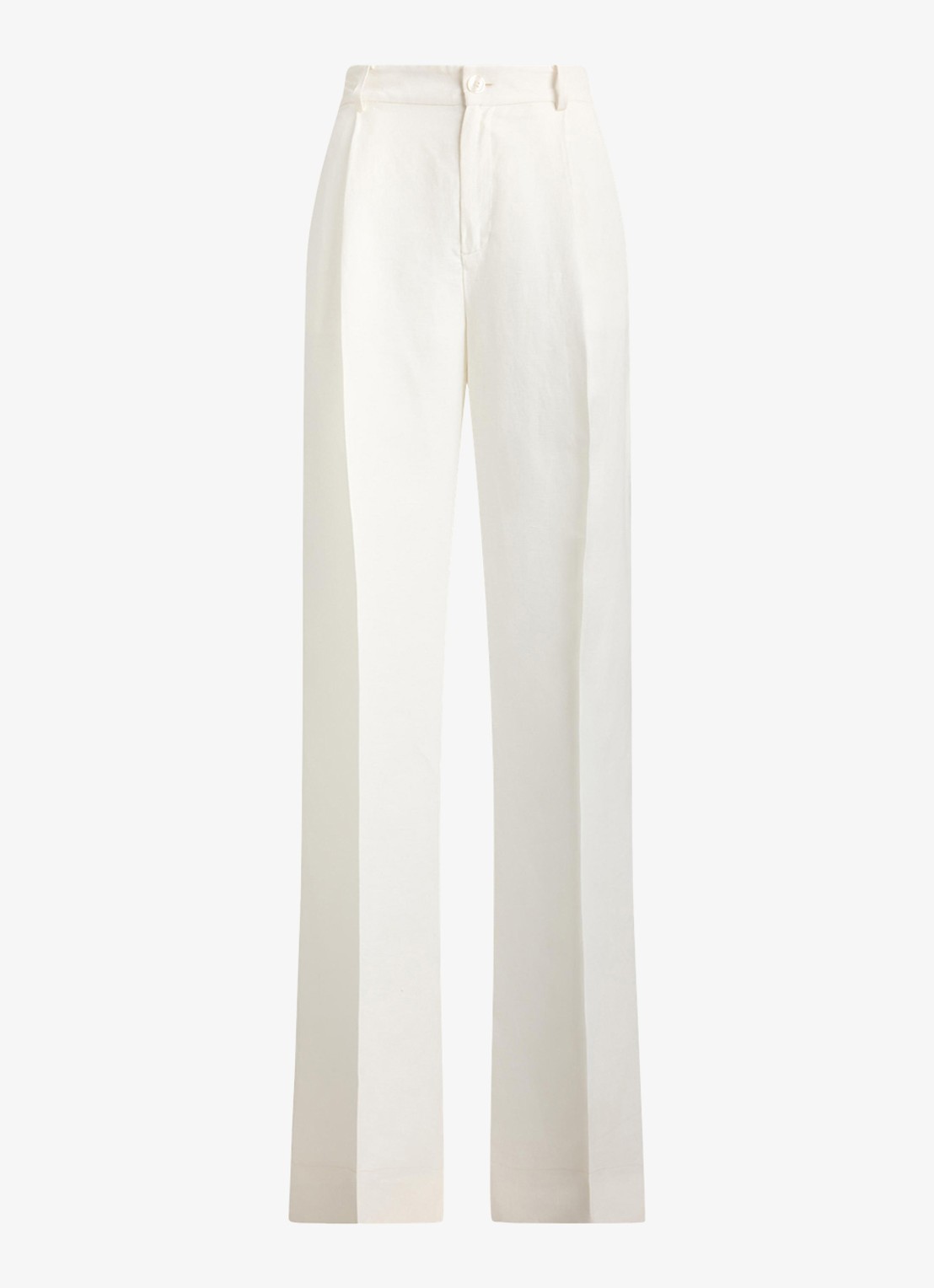 Ralph Lauren High waist wide fit pantalon in linnenblend - voorkant 3 wit