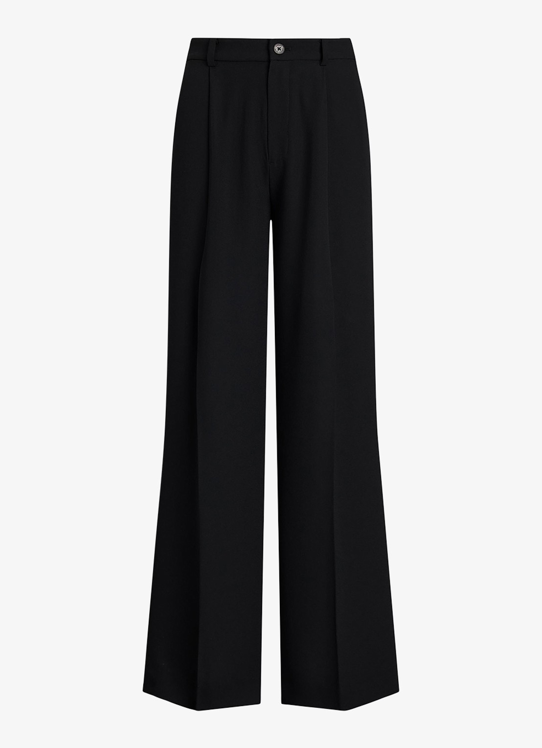 Ralph Lauren High waist wide fit pantalon met steekzaken - voorkant 4 zwart
