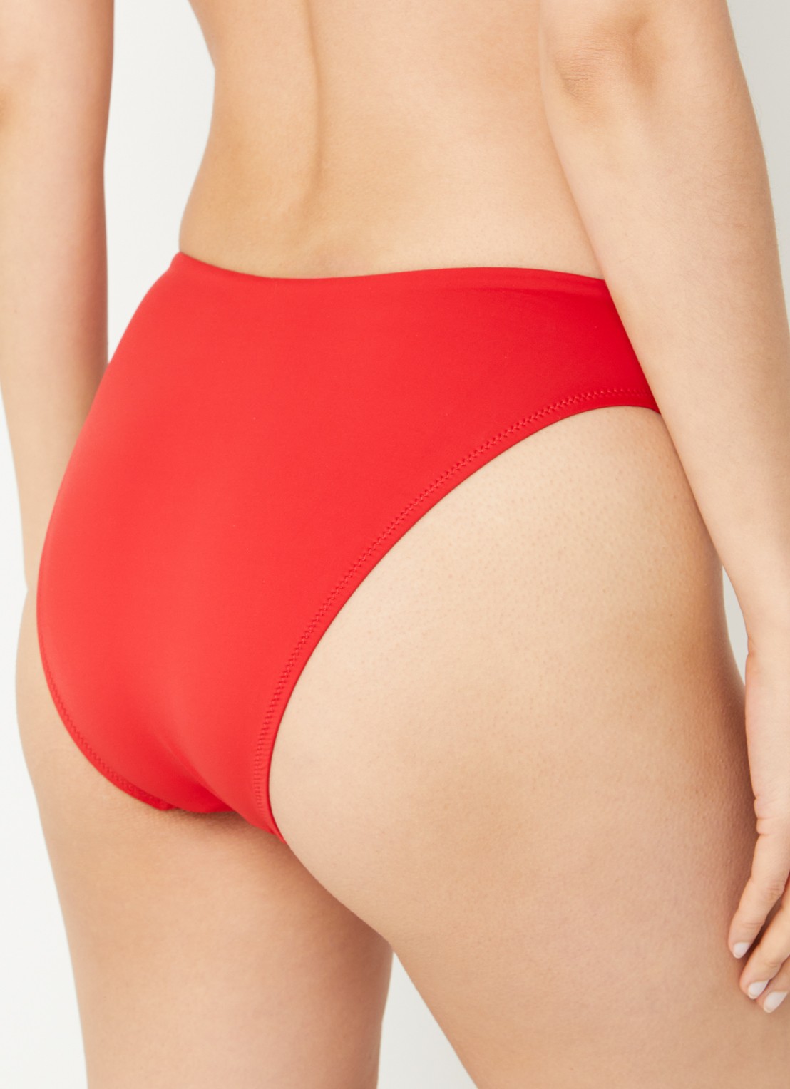 Ralph Lauren High waisted brazilian bikinislip met logo - achterkant rood