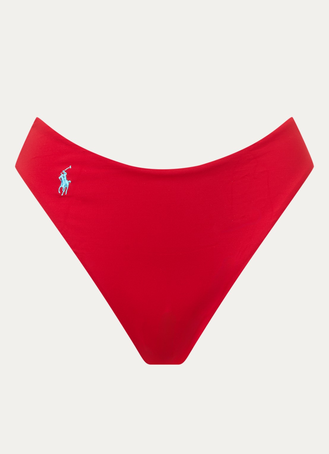 Ralph Lauren High waisted brazilian bikinislip met logo - voorkant 2 rood