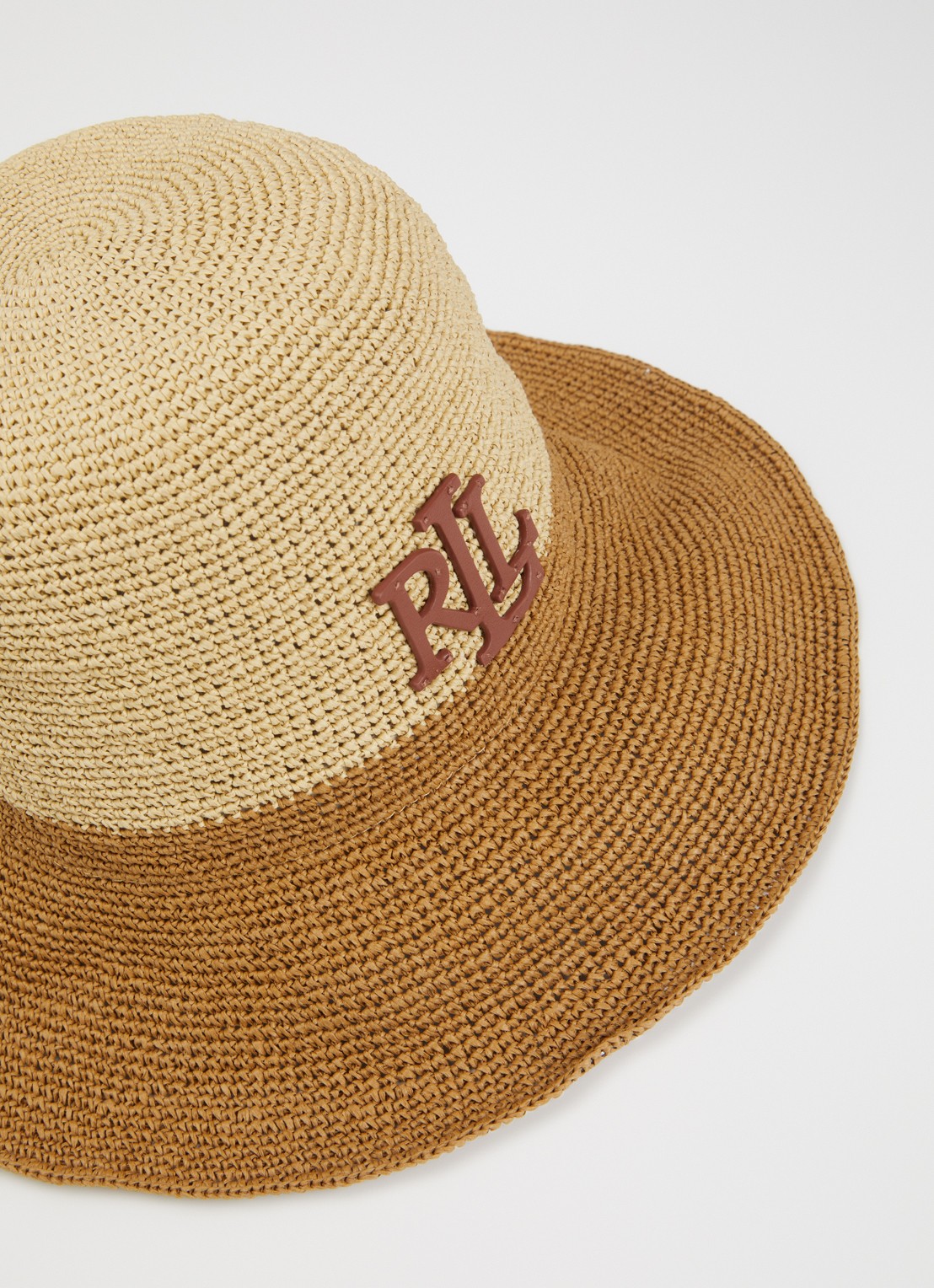Ralph Lauren Hoed van stro met logo  - detail 2 bruin