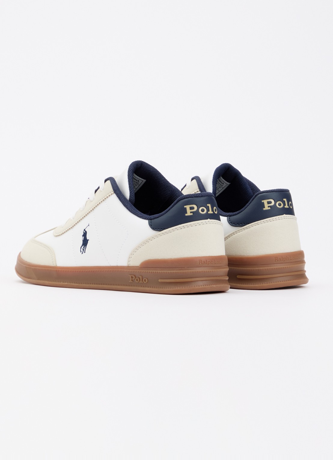 Ralph Lauren Hollis sneaker met logo - achterkant 2 wit