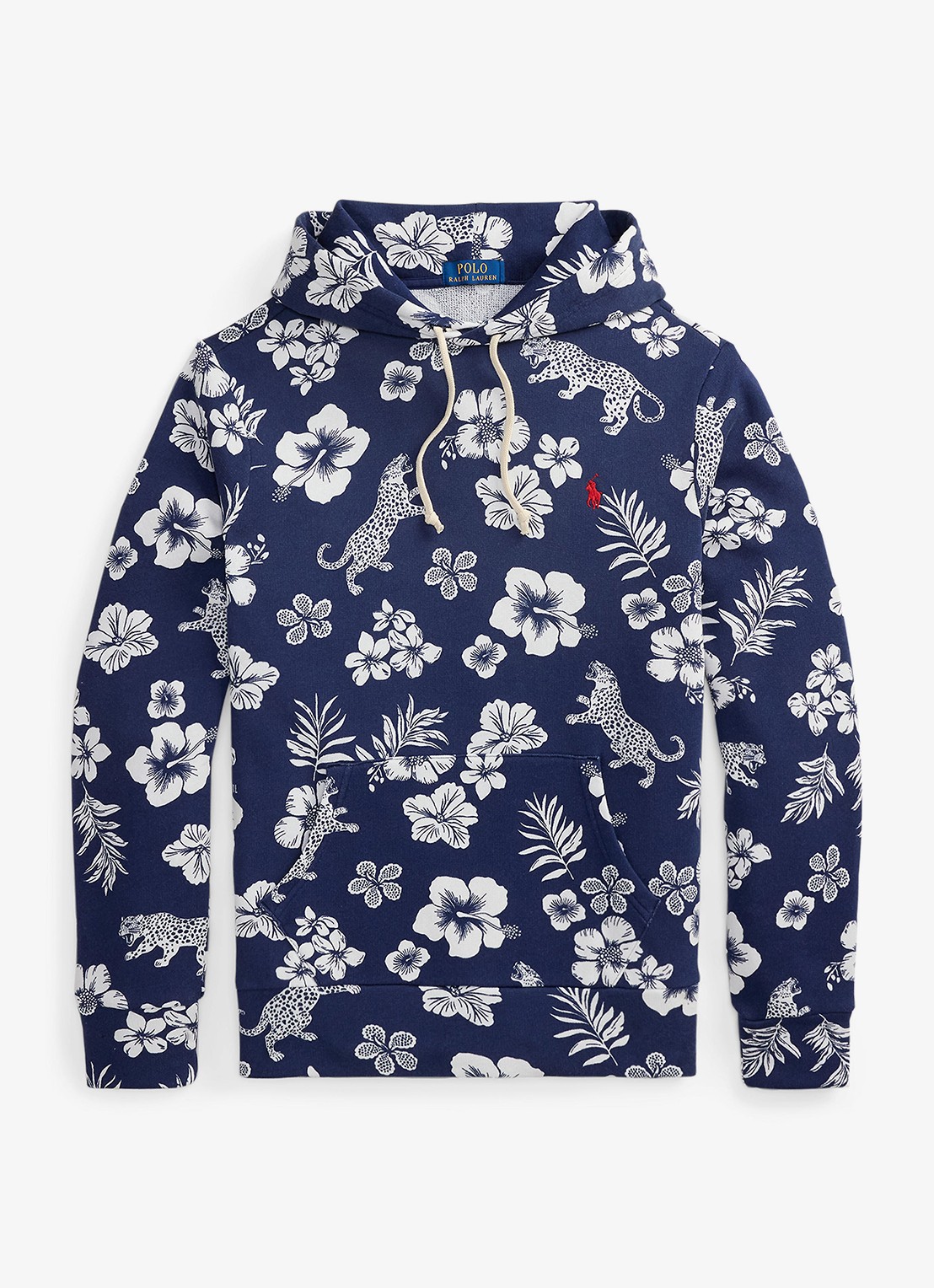 Ralph Lauren Hoodie met bloemenprint en kangoeroezak - voorkant 3 donkerblauw