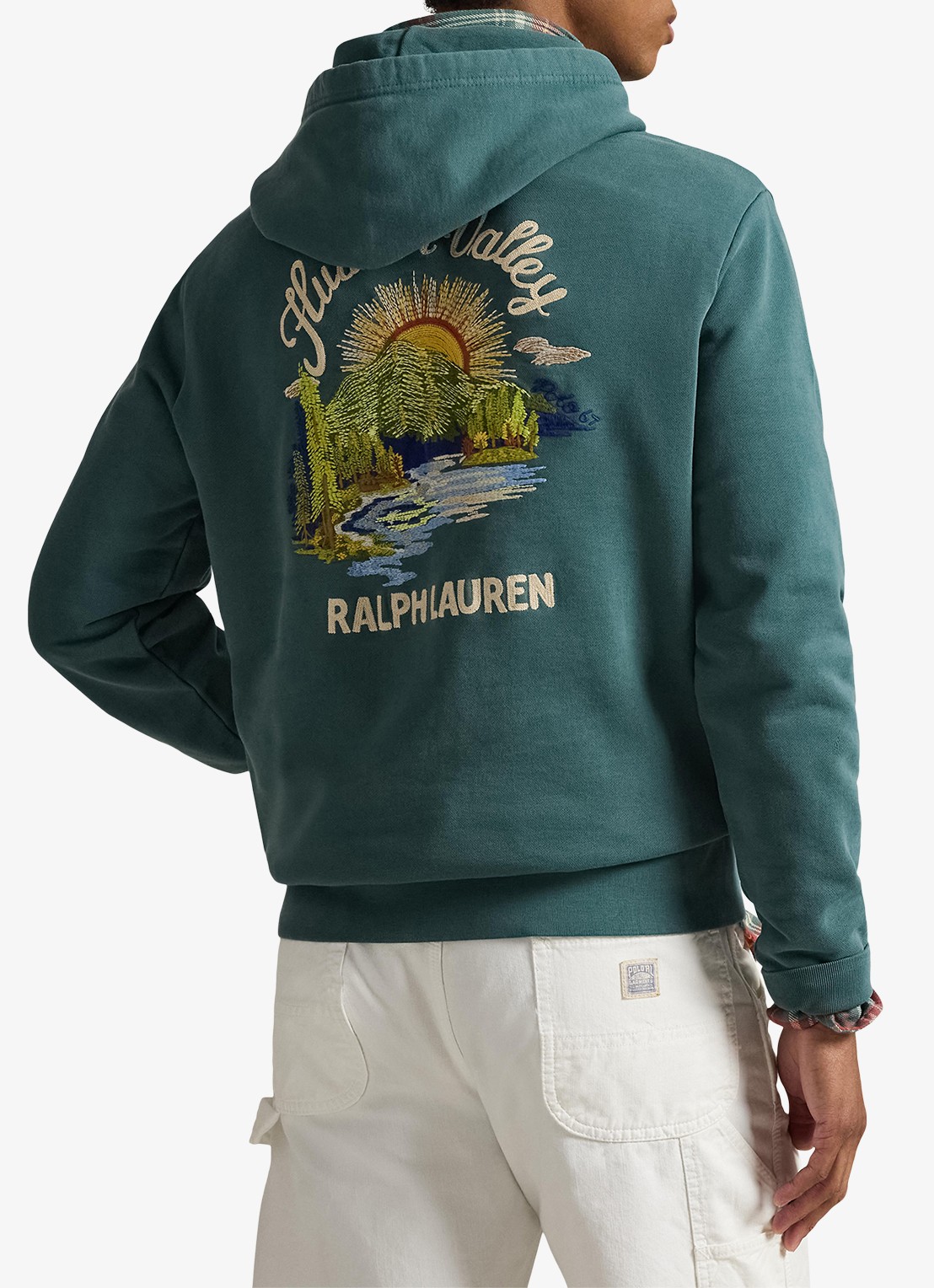 Ralph Lauren Hoodie met kangoeroezak - achterkant 5 charter green / groen