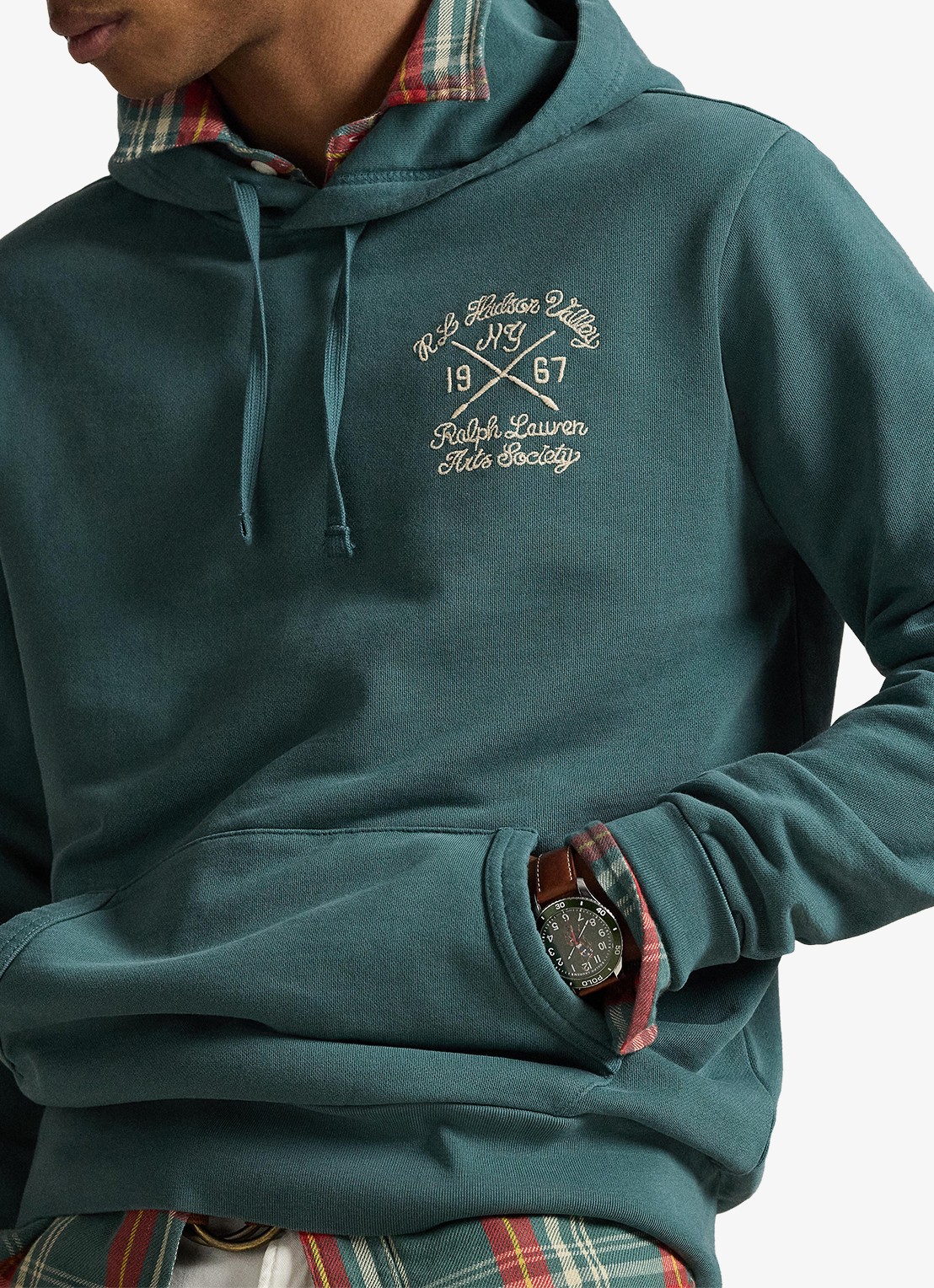 Ralph Lauren Hoodie met kangoeroezak - detail 2 charter green / groen