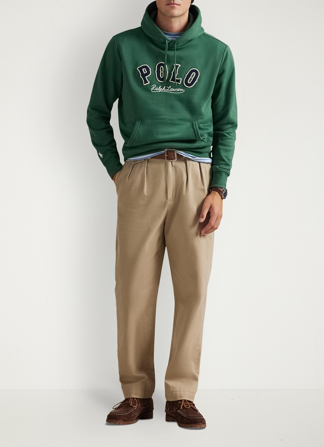 Ralph Lauren Hoodie met logo - voorkant 5 verano green / groen