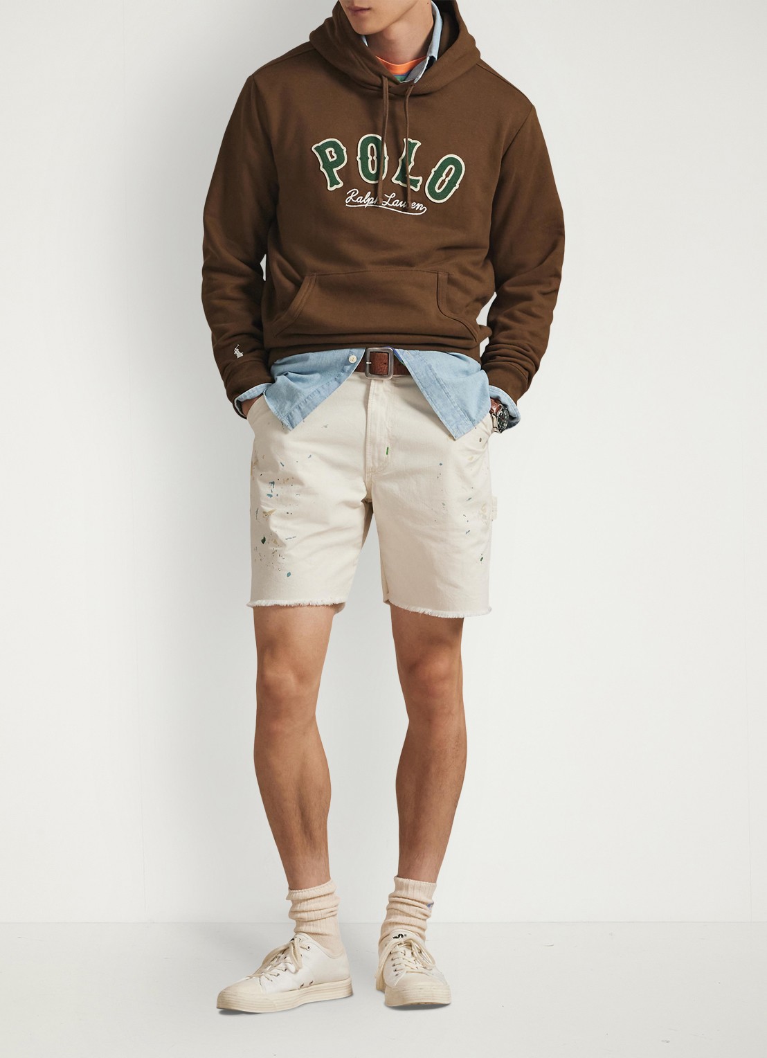 Ralph Lauren Hoodie met logo - voorkant 2 york brown / bruin