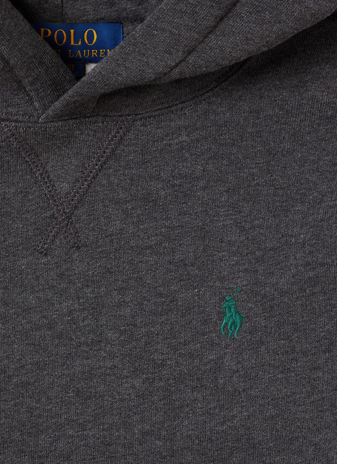 Ralph Lauren Hoodie met logoborduring - detail donkergrijs