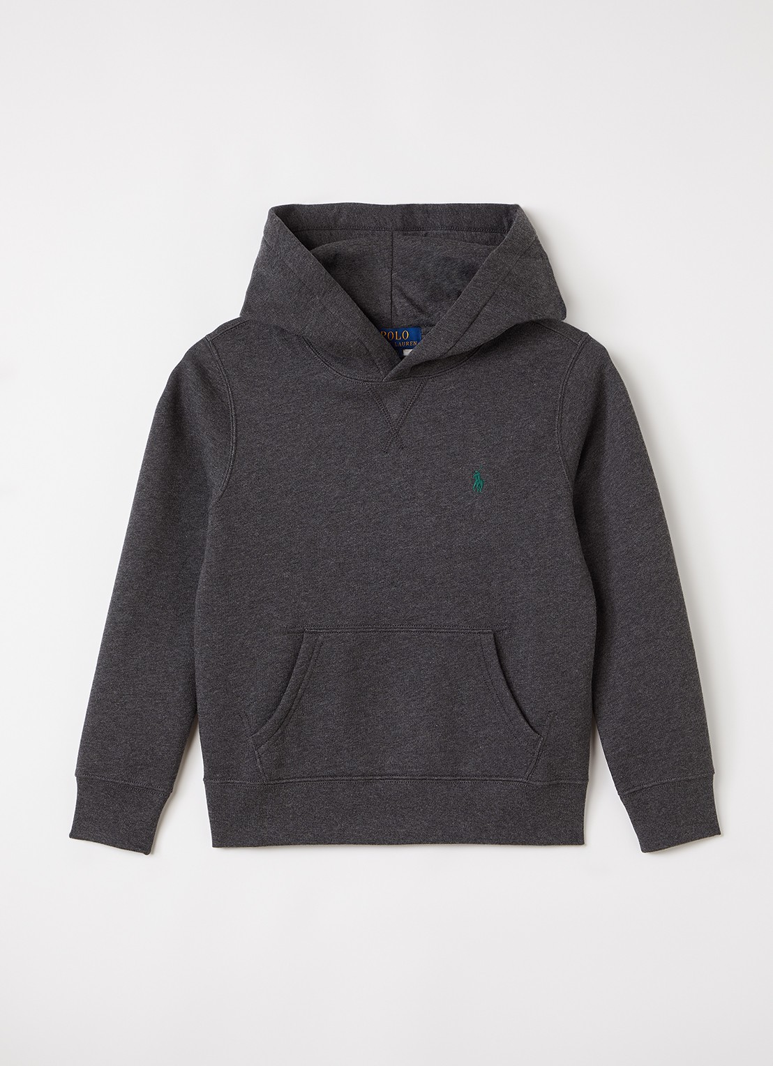 Ralph Lauren Hoodie met logoborduring - voorkant 2 donkergrijs