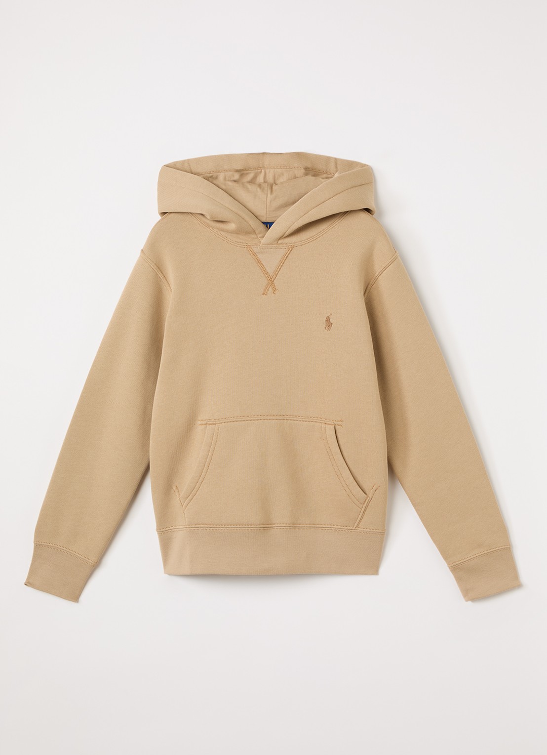 Ralph Lauren Hoodie met logoborduring - voorkant 3 khaki