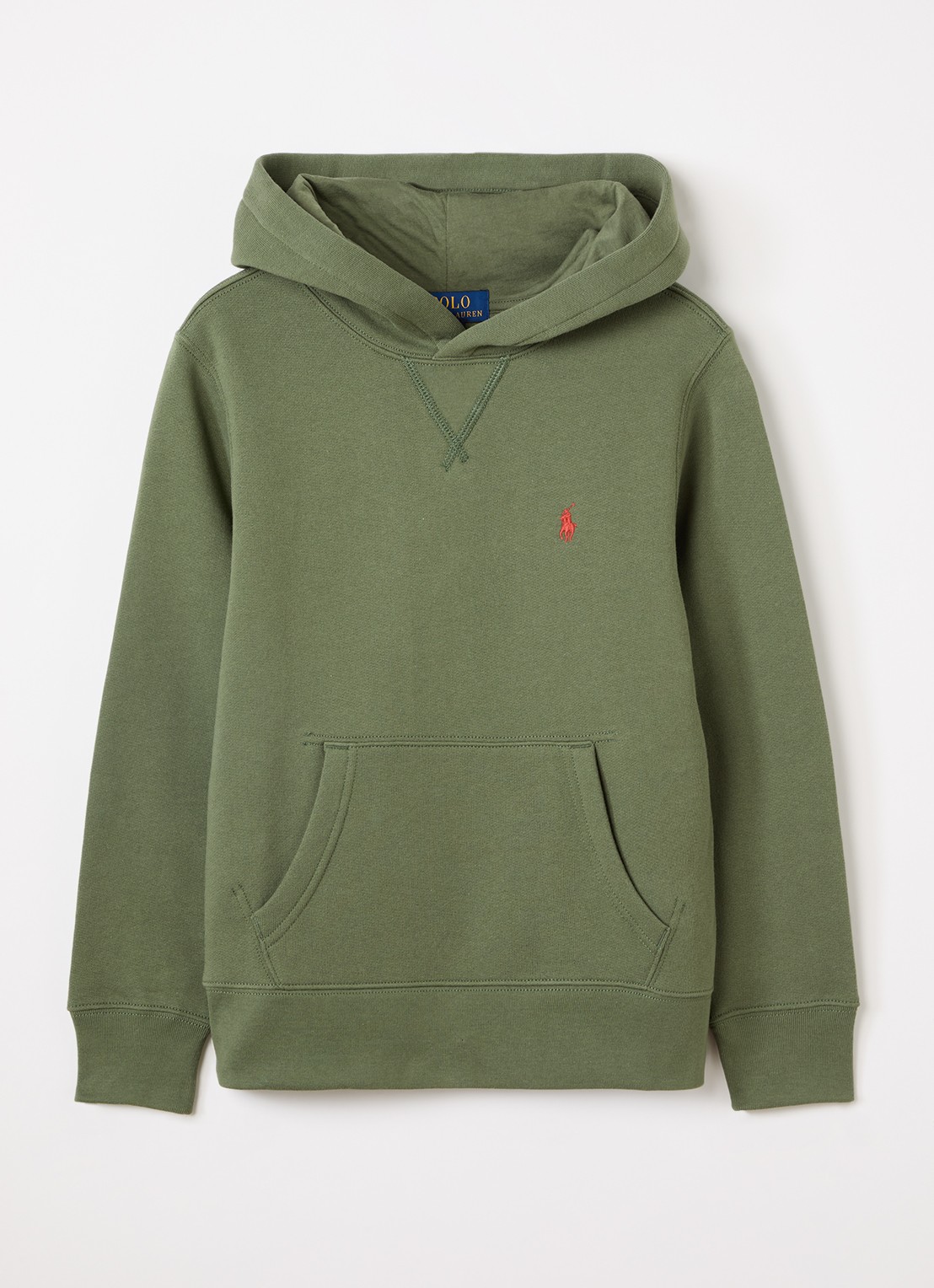 Ralph Lauren Hoodie met logoborduring - voorkant 2 olijfgroen