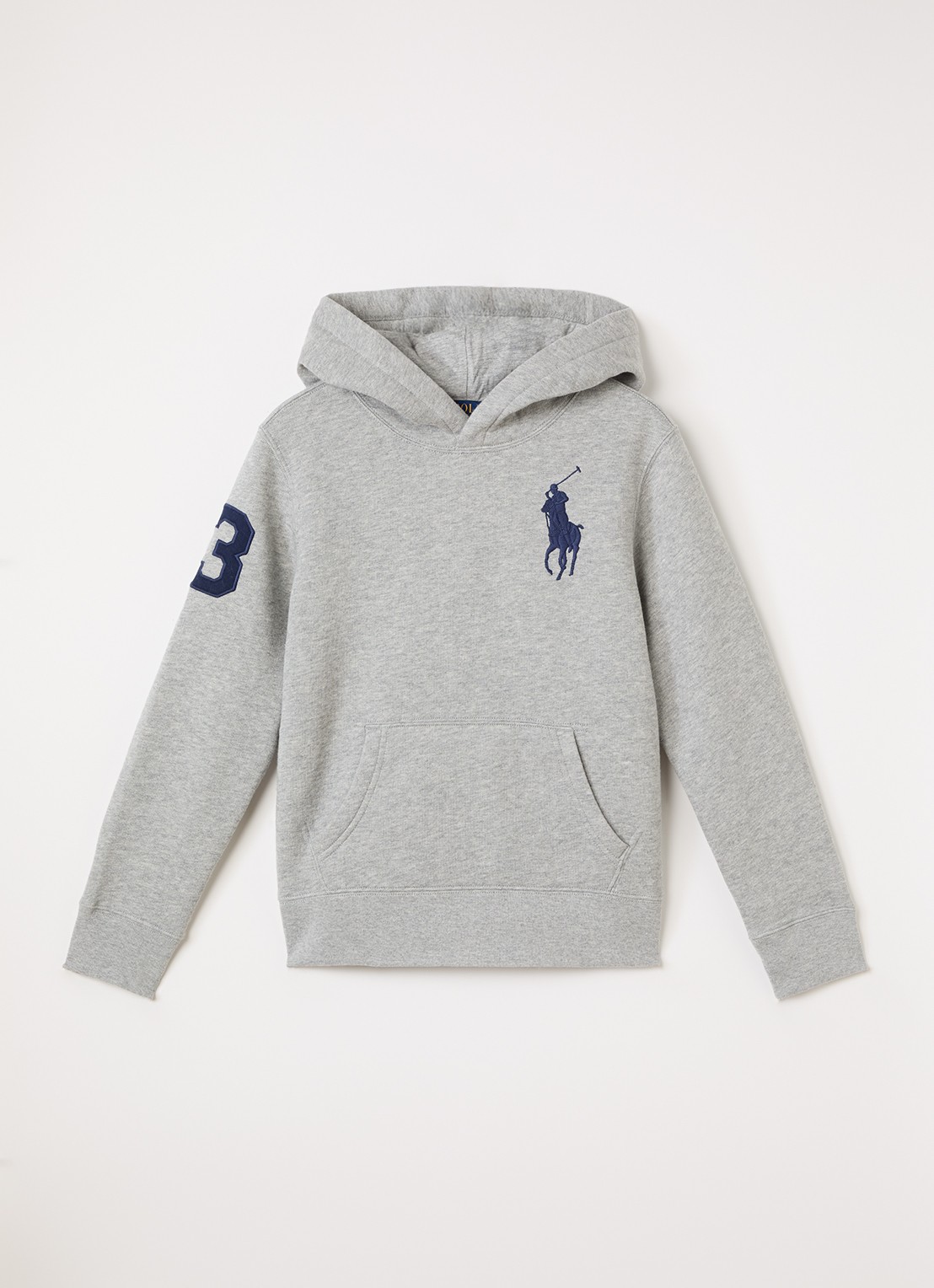 Ralph Lauren Hoodie met logoborduring - voorkant antraciet