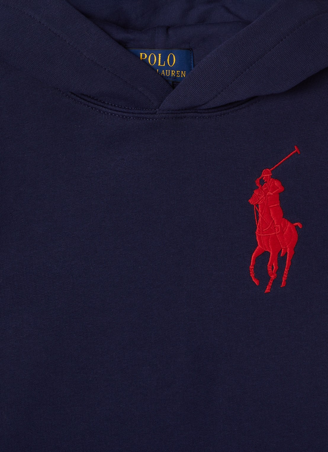 Ralph Lauren Hoodie met logoborduring - detail donkerblauw