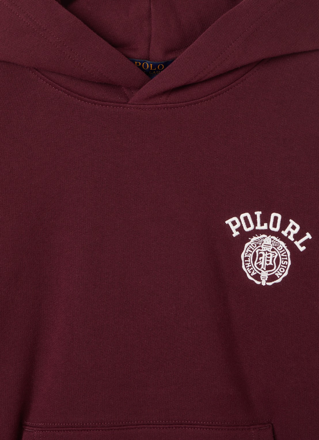 Ralph Lauren Hoodie met logoborduring - detail bordeauxrood