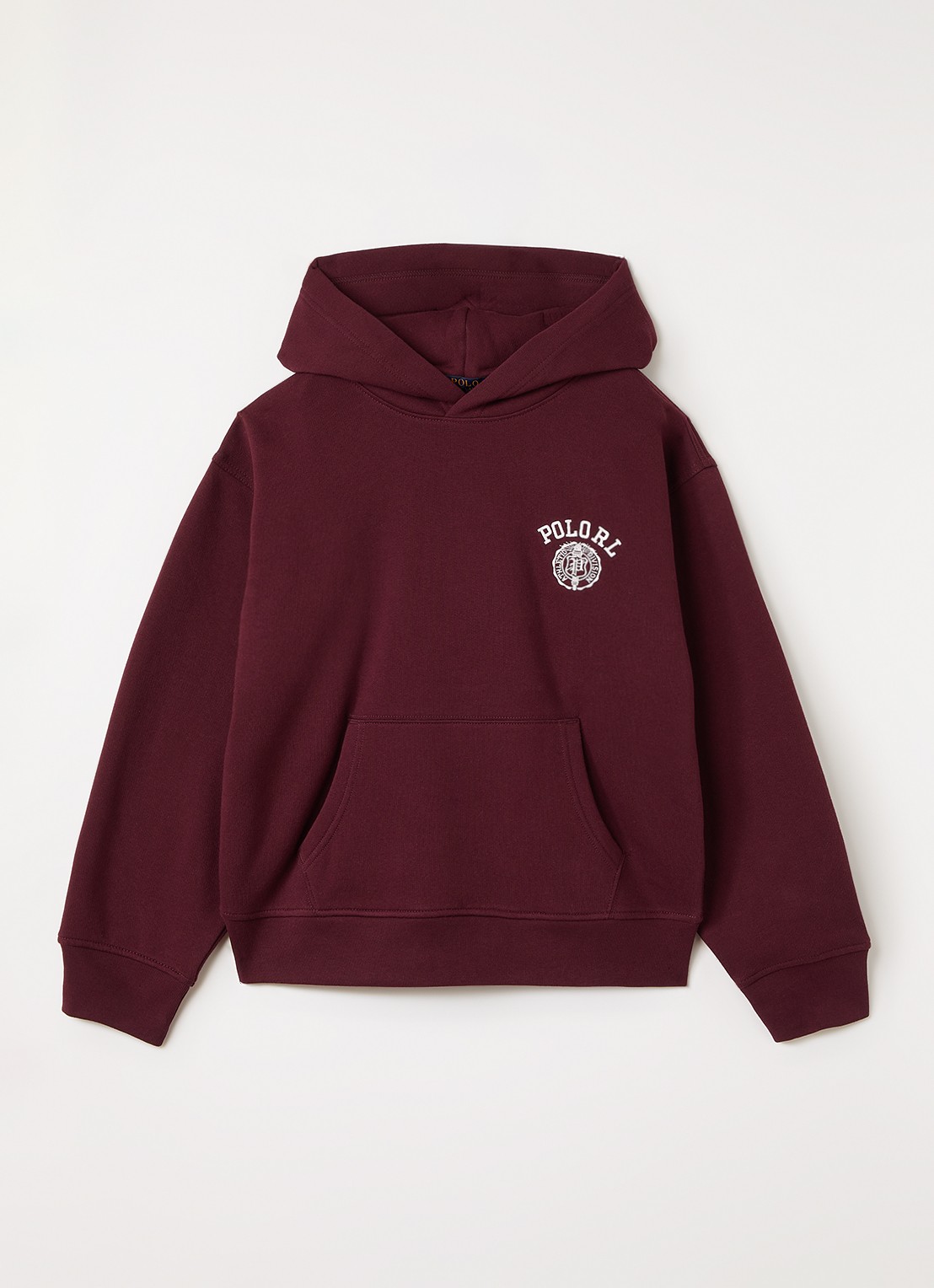 Ralph Lauren Hoodie met logoborduring - voorkant 2 bordeauxrood