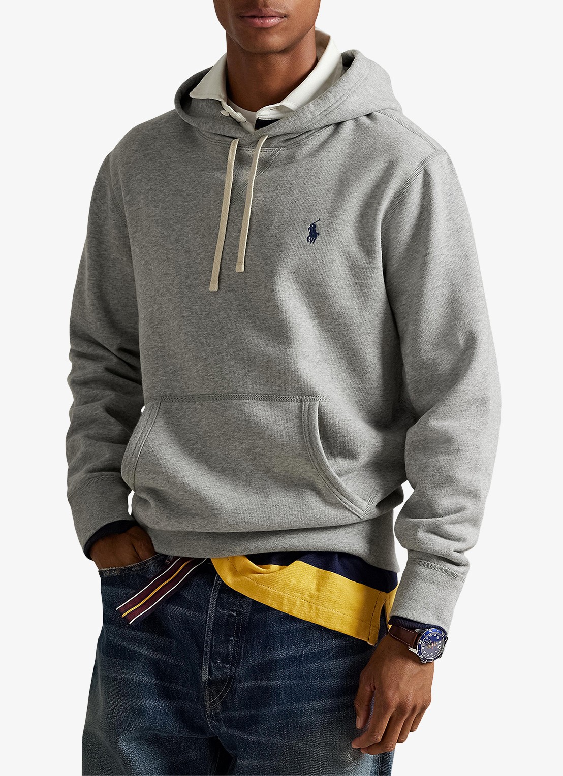 Ralph Lauren Hoodie met logoborduring - detail 3 andover heather / grijs
