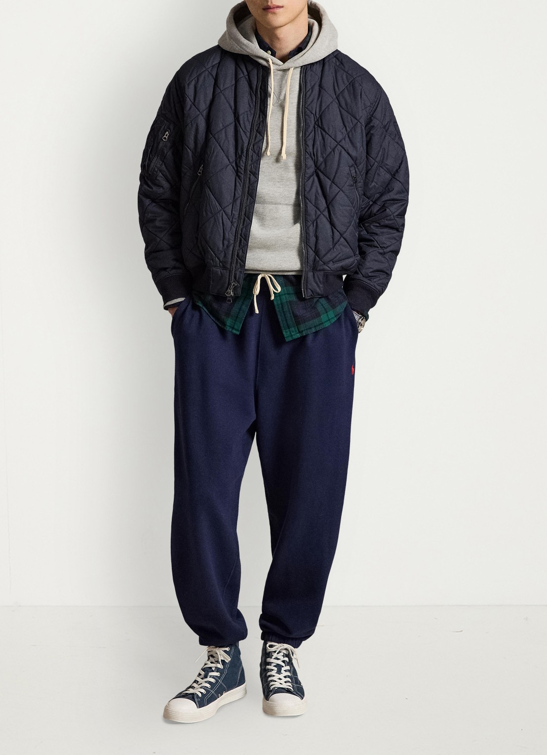 Ralph Lauren Hoodie met logoborduring - detail 2 andover heather / grijs