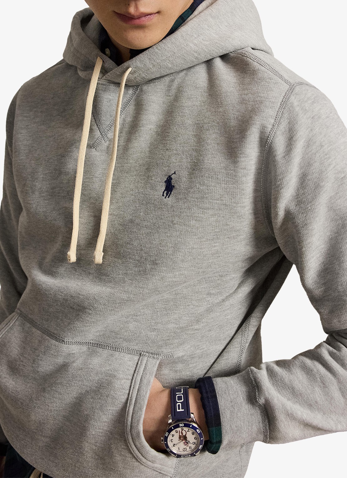Ralph Lauren Hoodie met logoborduring - detail 3 andover heather / grijs