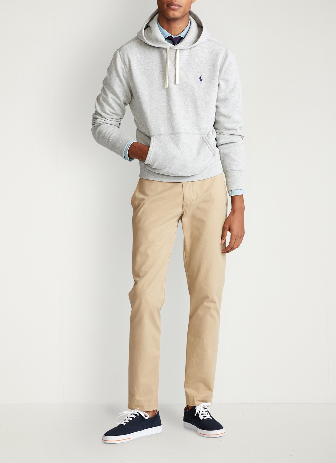 Ralph Lauren Hoodie met logoborduring - voorkant 2 andover heather / grijs